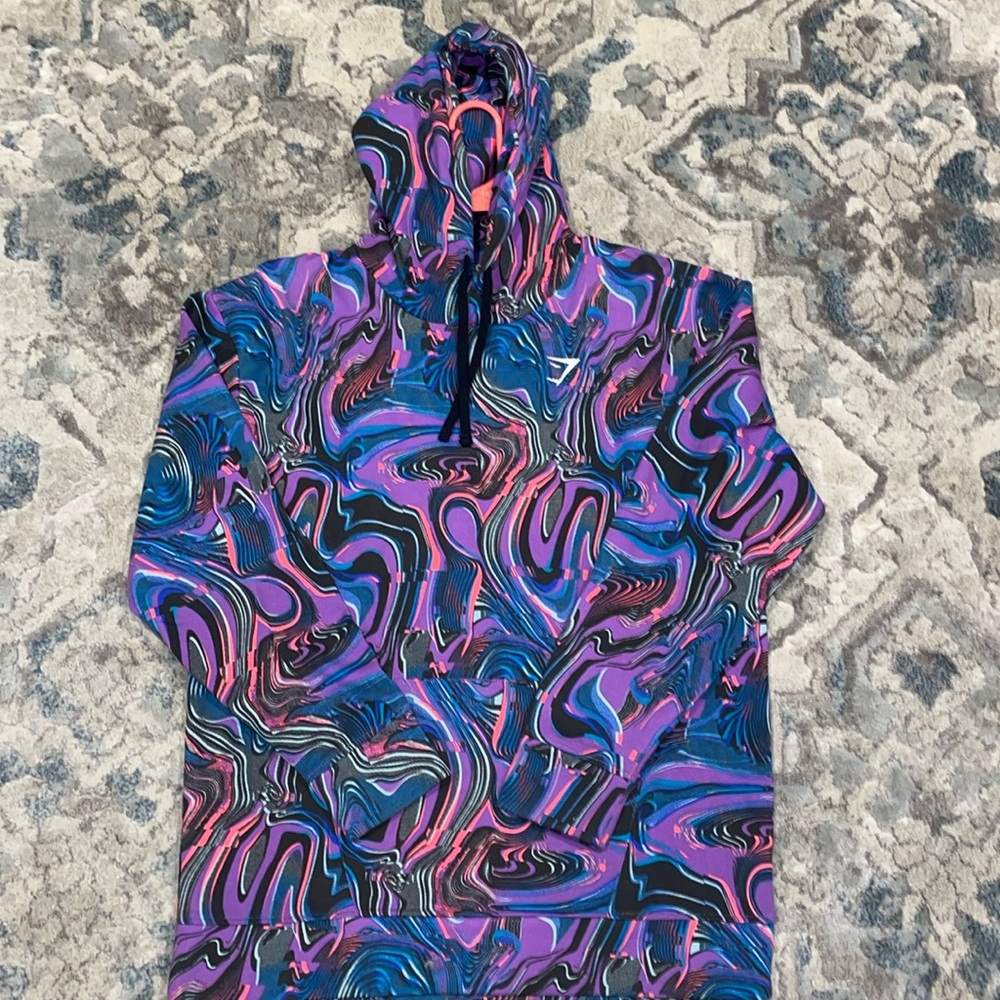Multicolored Marble Gym Shark Hoodie